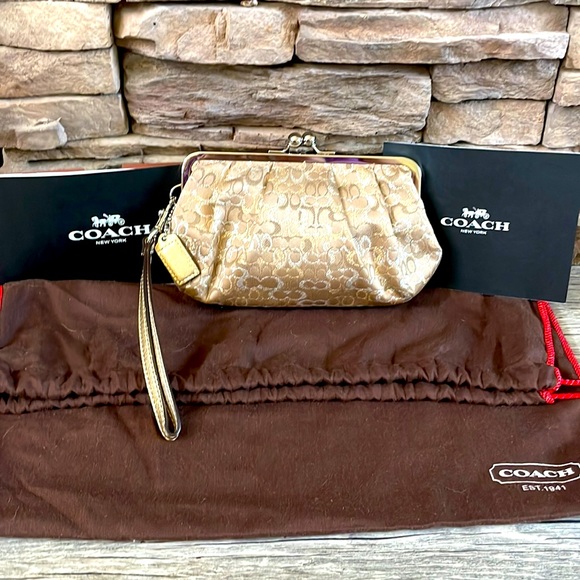 Gold Lurex Coach Signature Evening Bag - Picture 2 of 4